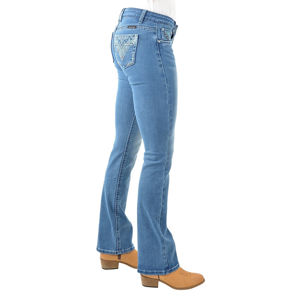 Pure Western Women’s Ziggy Boot Cut 34’’ Leg Jean Retro Blue