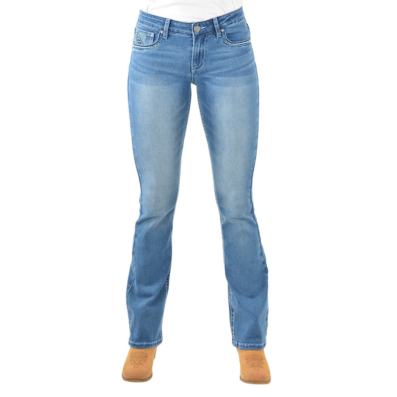Pure Western Women’s Ziggy Boot Cut 34’’ Leg Jean Retro Blue