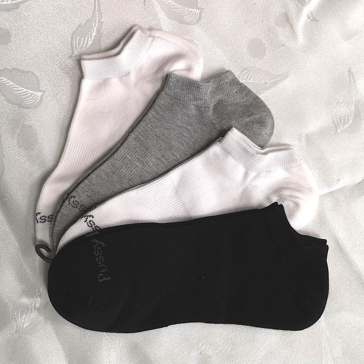 Pussyfoot Mens 4 Pack Casual Cotton Anklet Socks Assorted