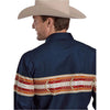 Roper Men's Aztec Border Print Shirt - Navy Blue