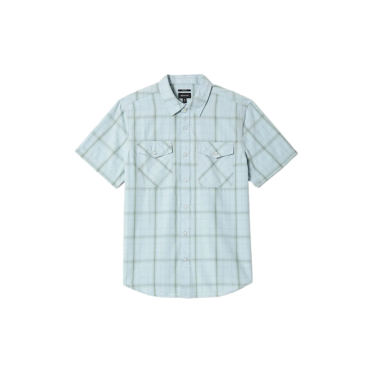 Brixton Men's The Breezy Wayne Short Sleeve Shirt - Seafoam Plaid