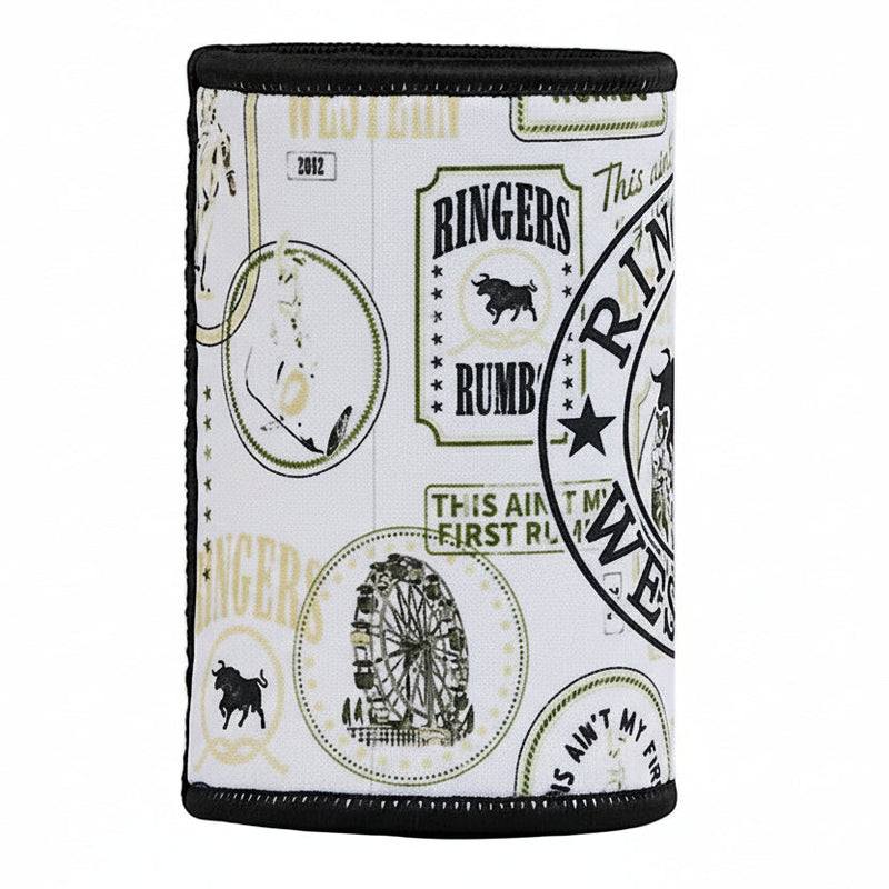 Ringers Western Aint My First Stubby Cooler - Off White/Black