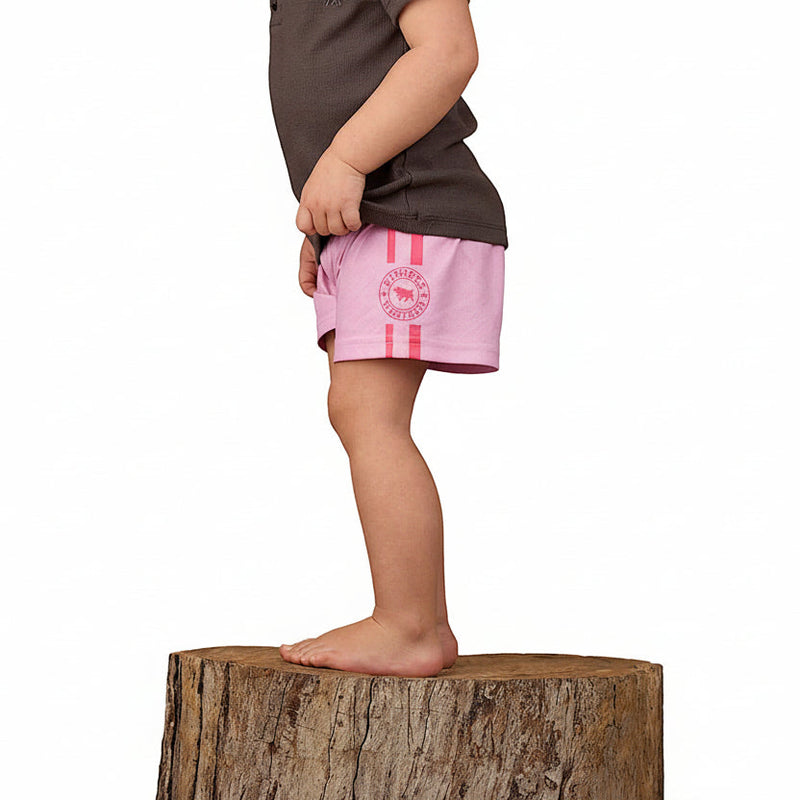 Ringers Western Babies Footy Short - Pastel Pink/Candy