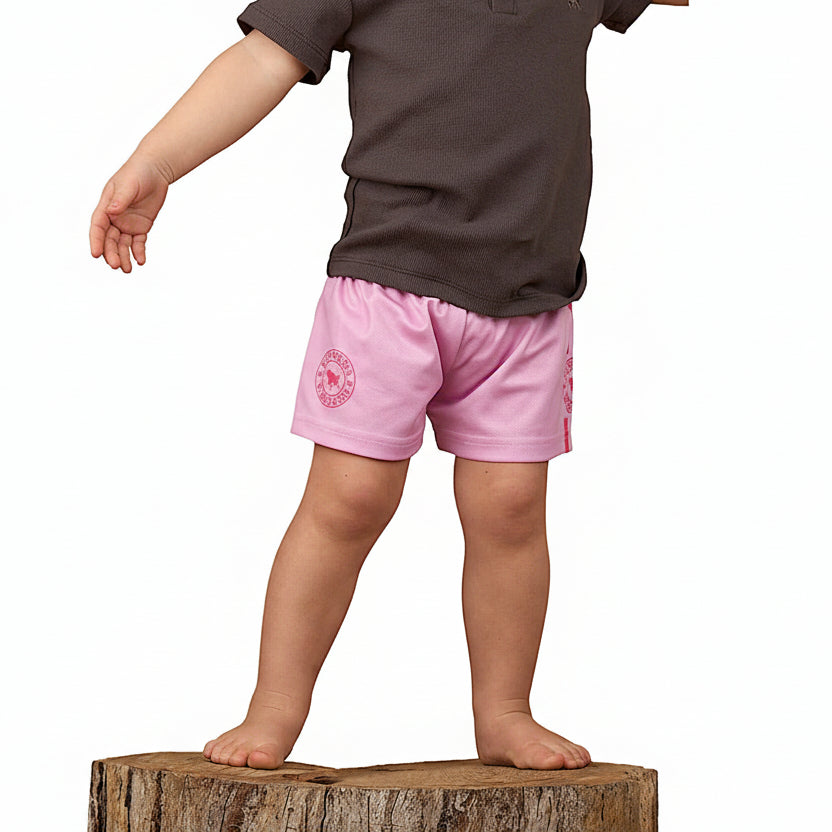 Ringers Western Babies Footy Short - Pastel Pink/Candy