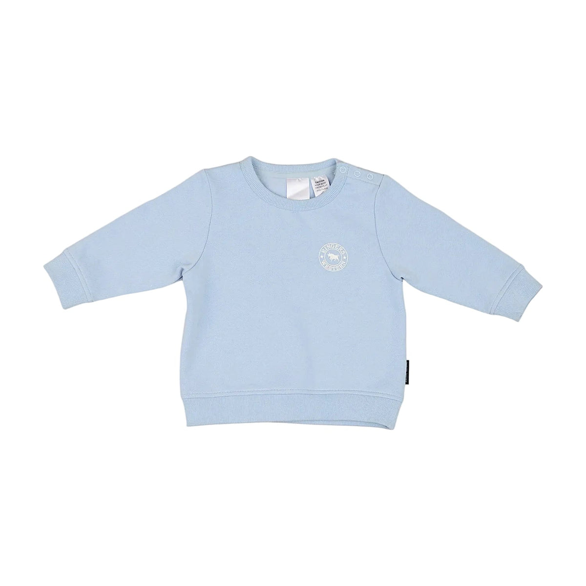 Ringers Western Babies Mini Ringer Signature Bull Fleece Pullover - Blue/White