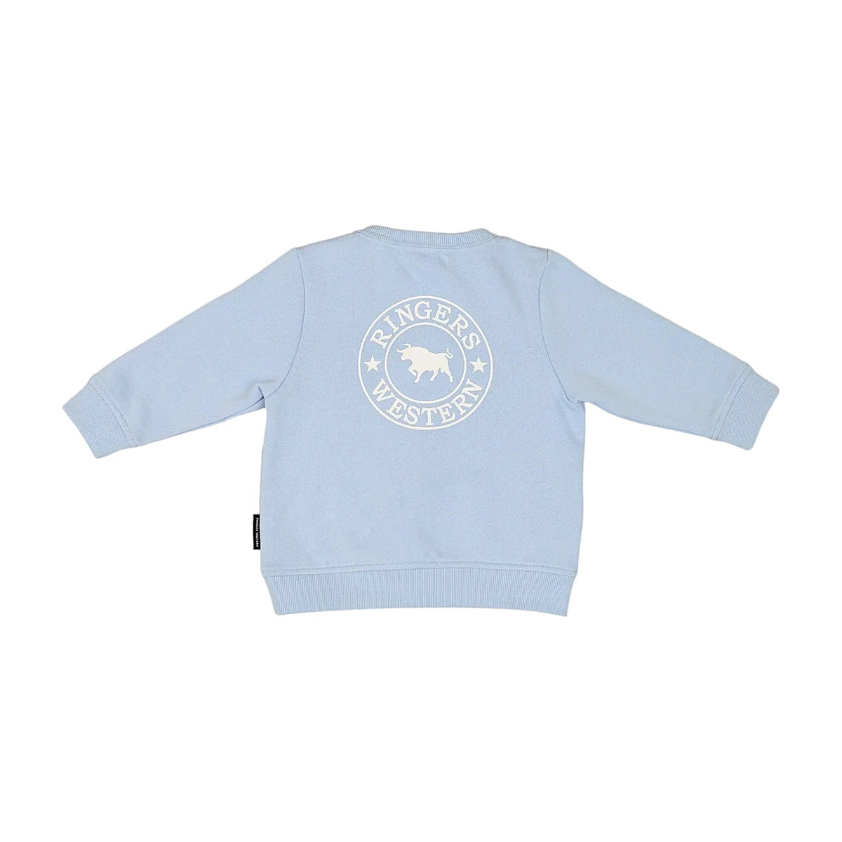 Ringers Western Babies Mini Ringer Signature Bull Fleece Pullover - Blue/White