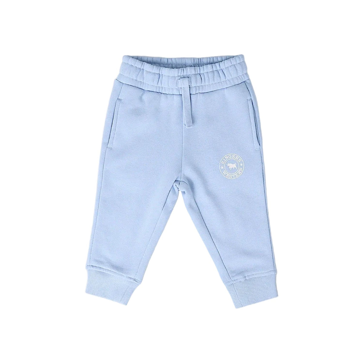 Ringers Western Babies Mini Ringer Signature Bull Fleece Trackpants - Blue/White