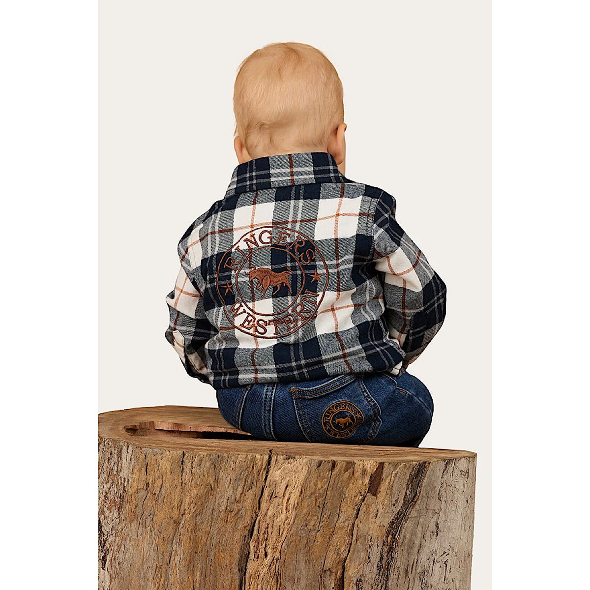 Ringers Western Babies Rory Flannel Shirt - Navy/Tabacco
