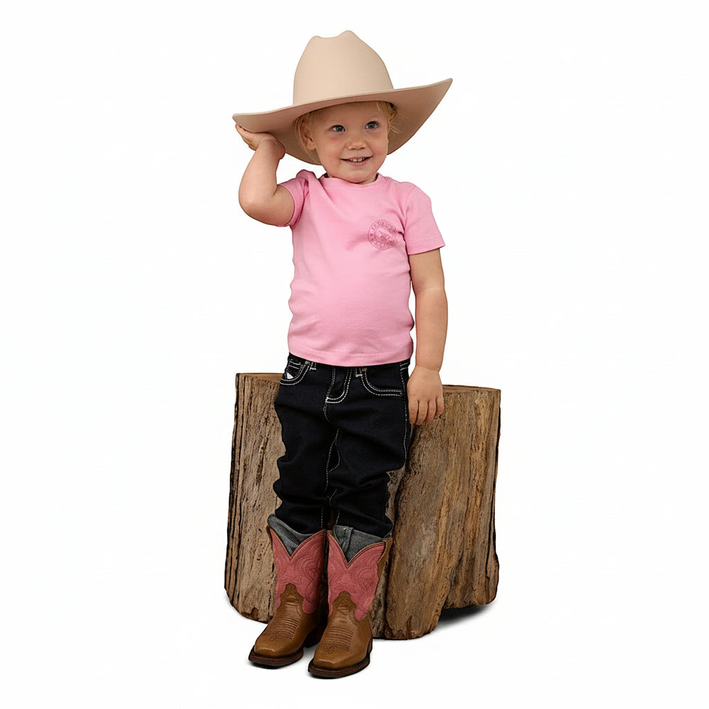 Ringers Western Babies Signature Bull T-Shirt - Pastel Pink/Candy