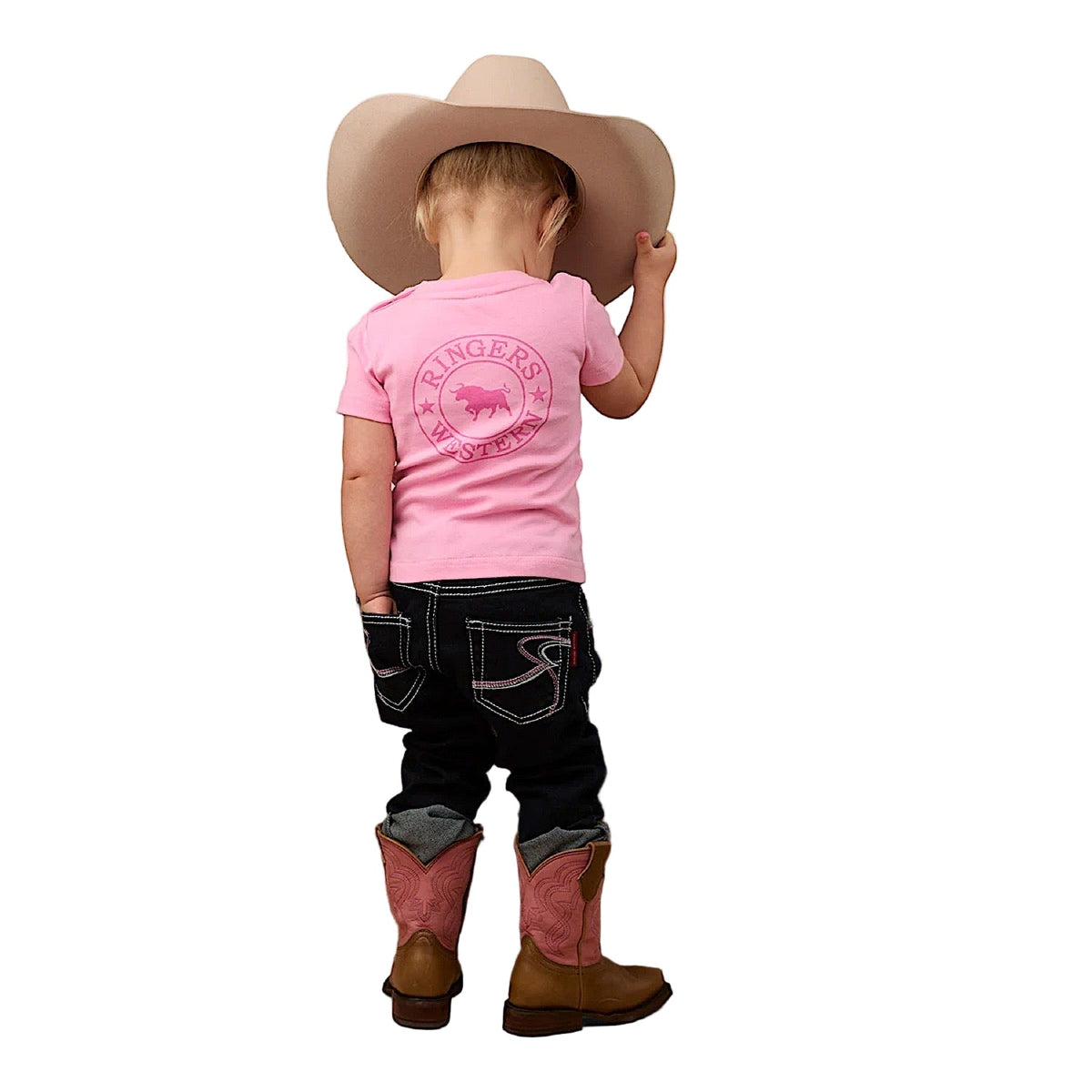 Ringers Western Babies Signature Bull T-Shirt - Pastel Pink/Candy
