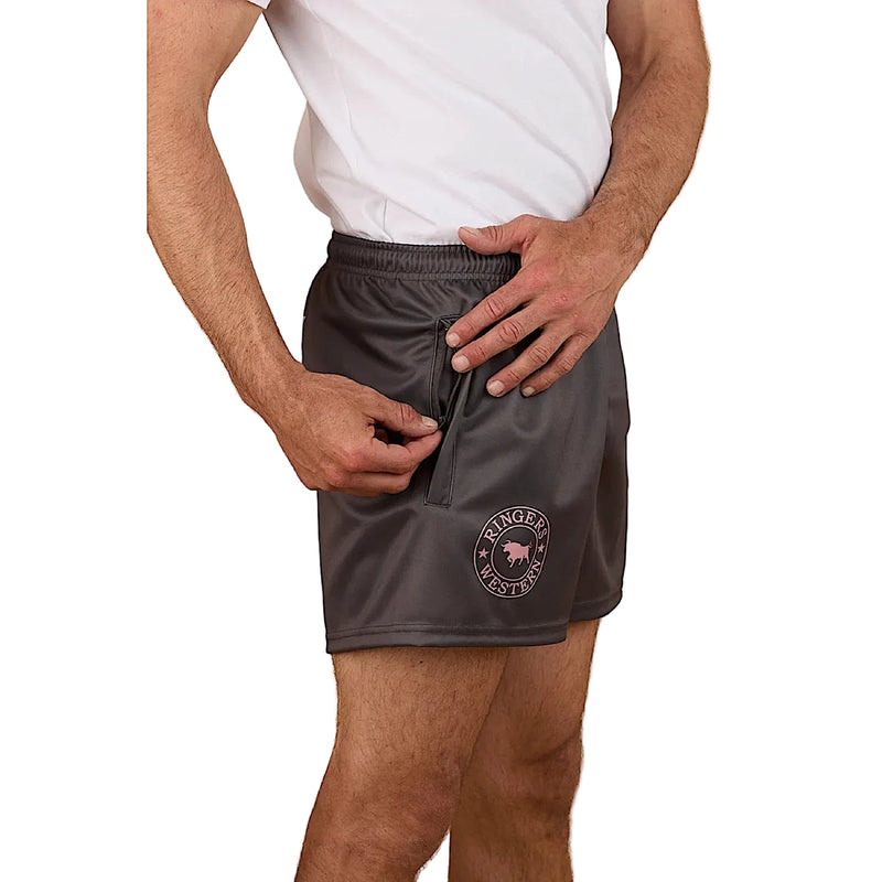 Ringers Western Big Ringers Footy Short - Charcoal/Pink