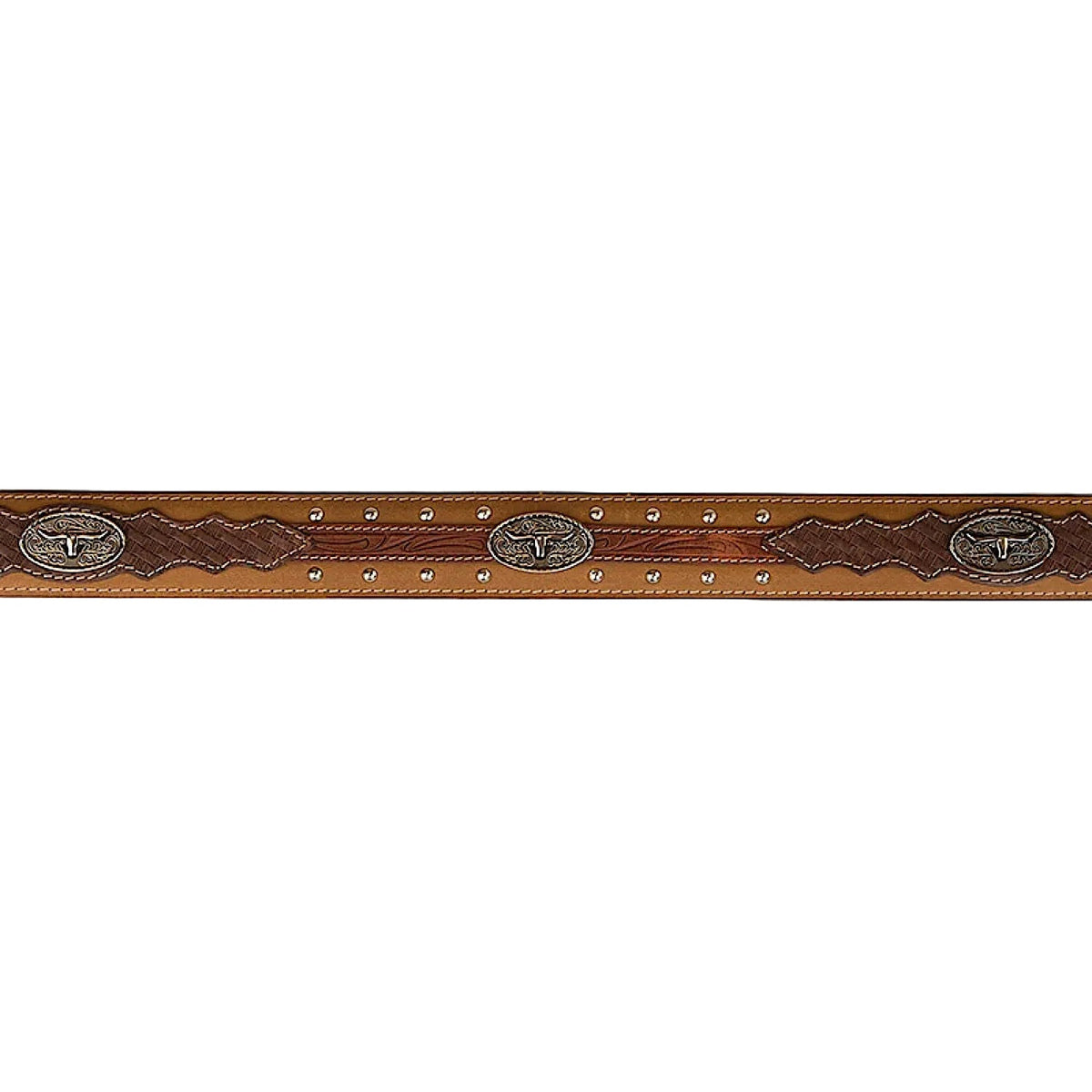 Ringers Western Cattleman Belt - Brown/Silver