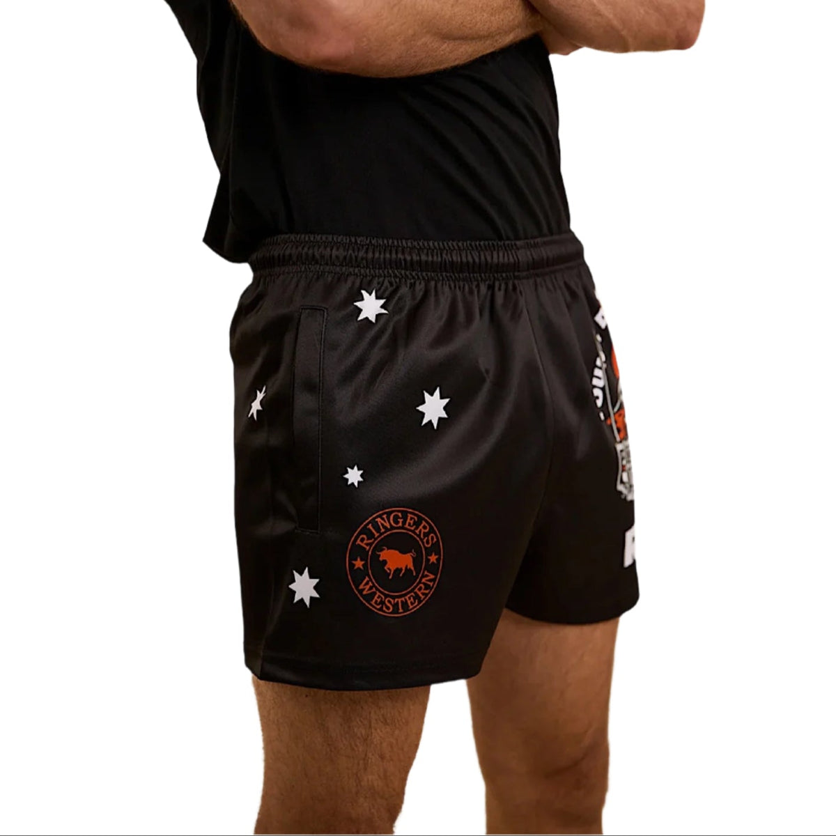 Ringers Western Footy Short Young and Dumb - Black / Orange