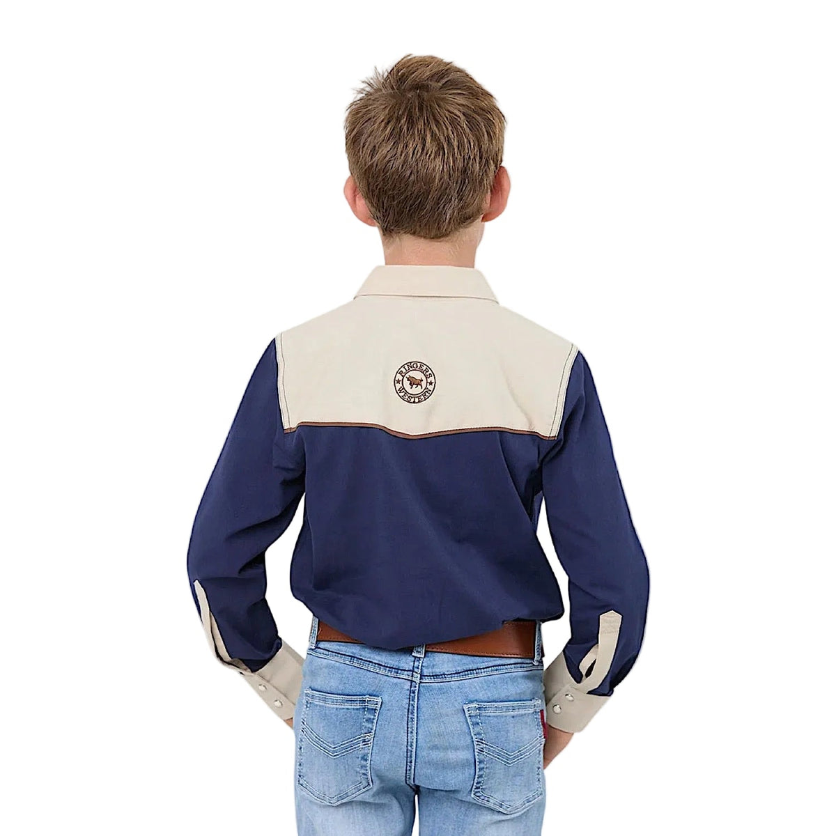 Ringers Western Kid’s Alamar Western Shirt - Navy