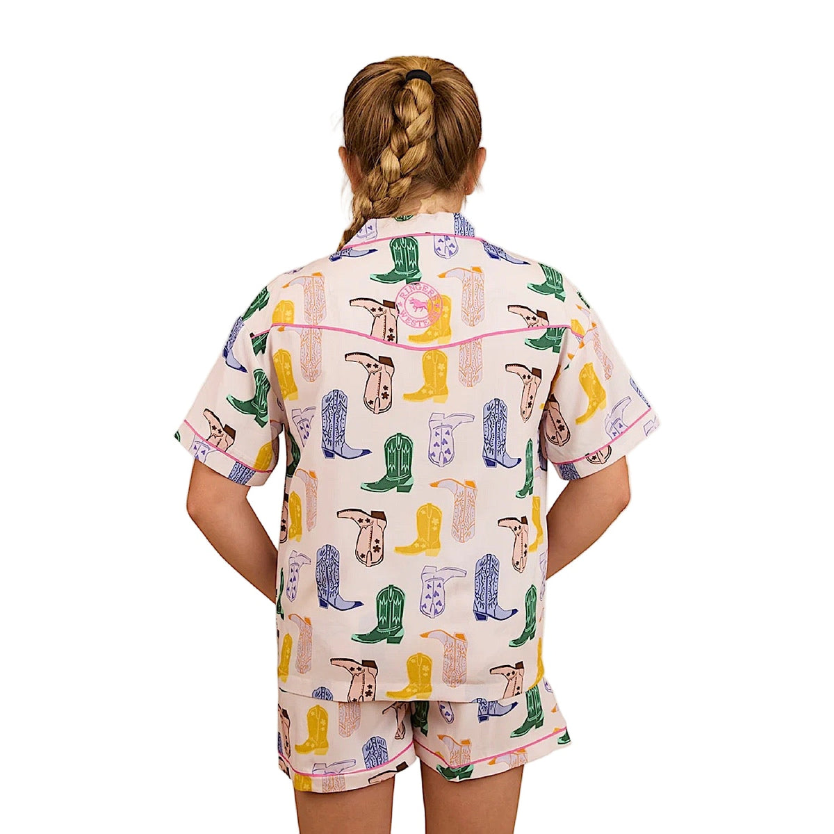 Ringers Western Kid’s Bianca Short Pyjama Set - Barely Pink