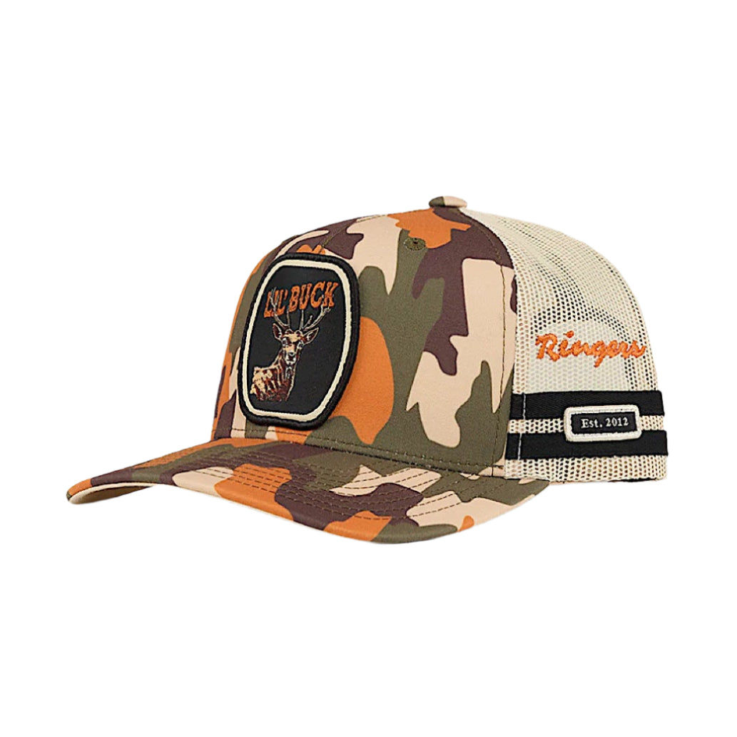 Ringers Western Kid’s Buck Trucker Cap - Orange Camo