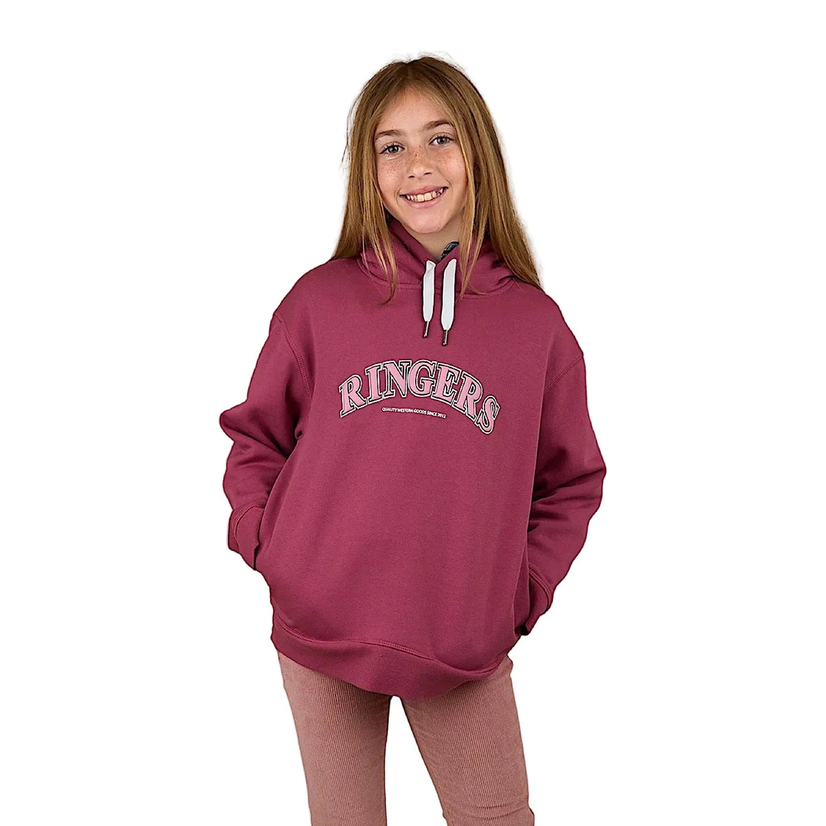 Ringers Western Kid’s Campus Oversized Hoodie - Berry