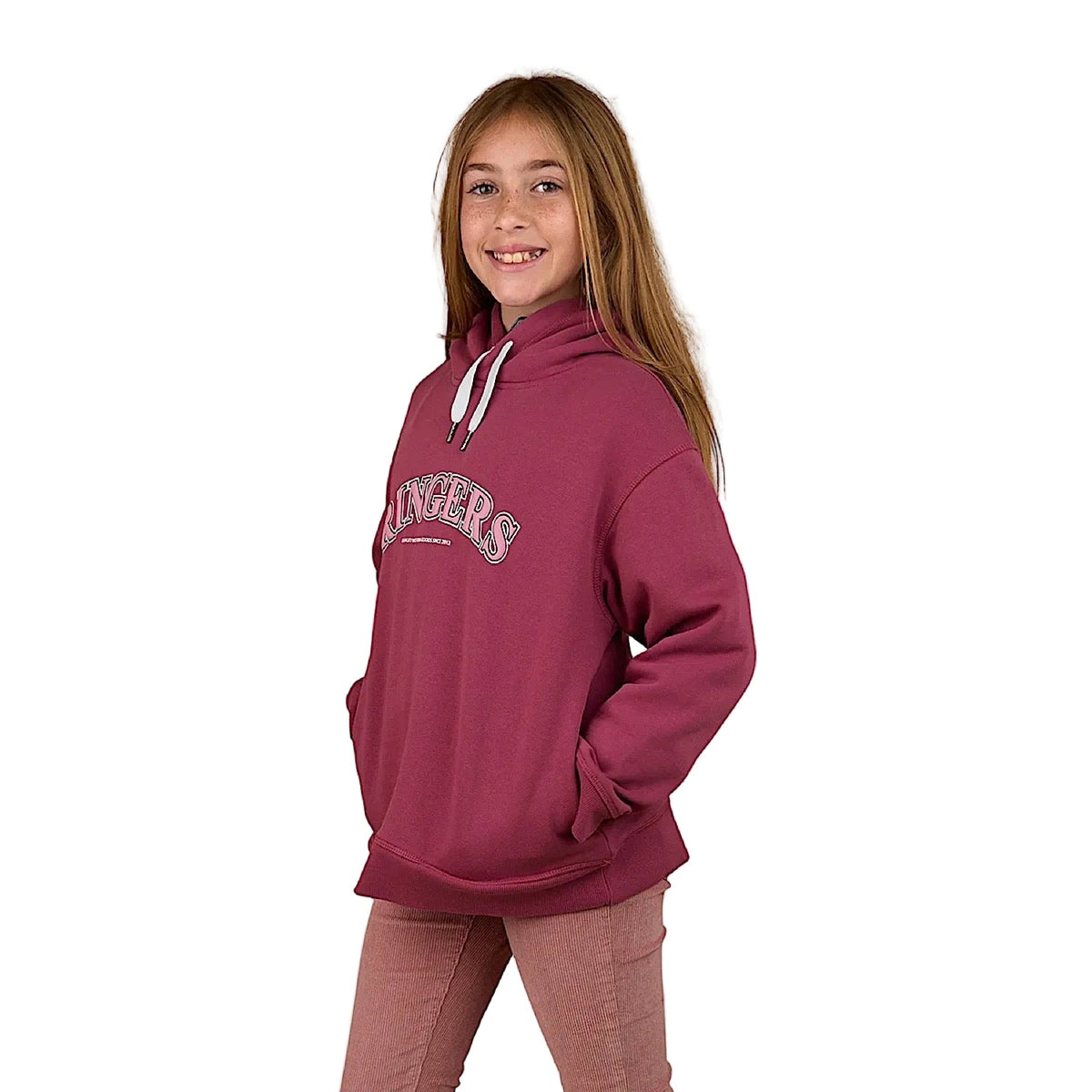 Ringers Western Kid’s Campus Oversized Hoodie - Berry