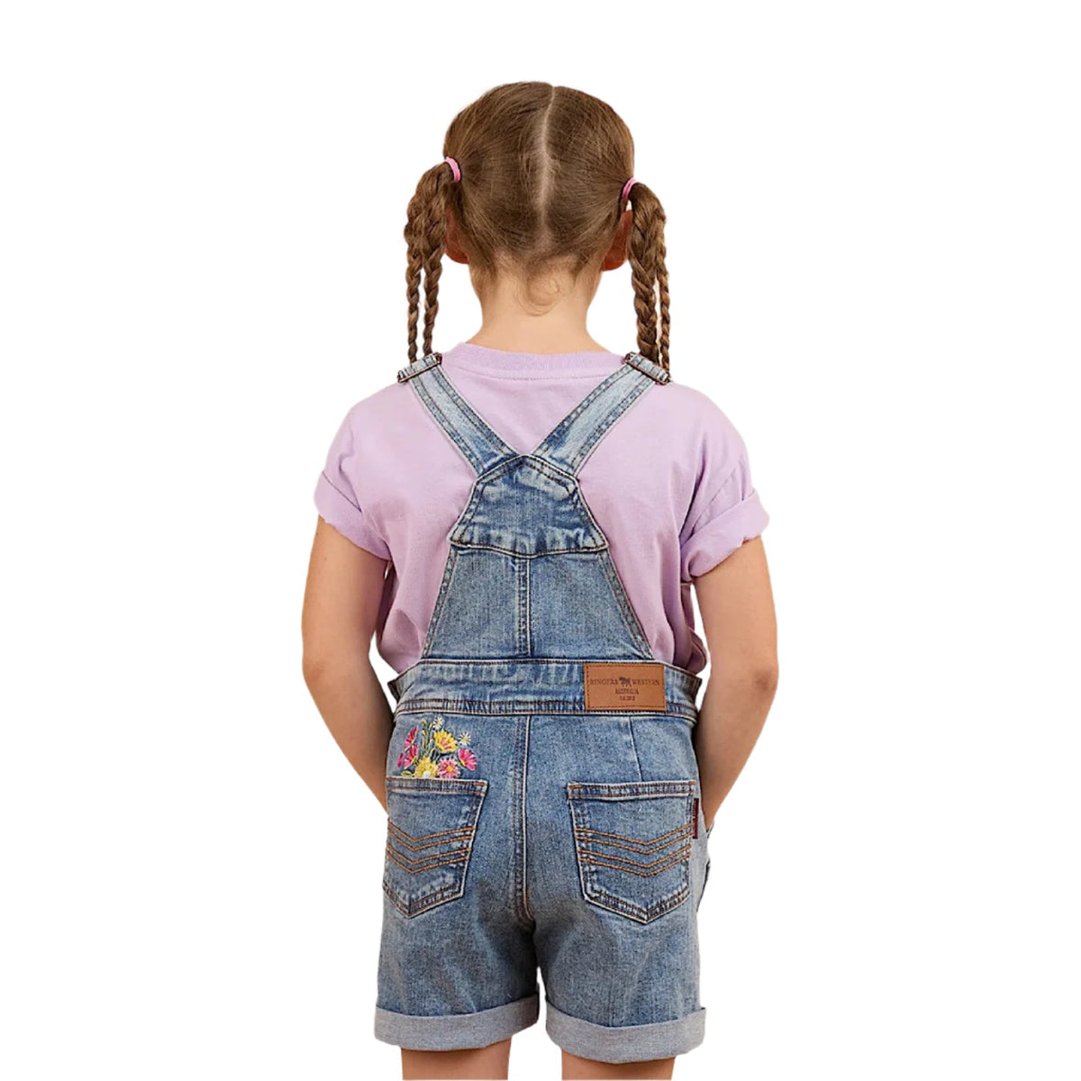 Ringers Western Kid’s Dahlia Denim Short Overalls - Light Blue