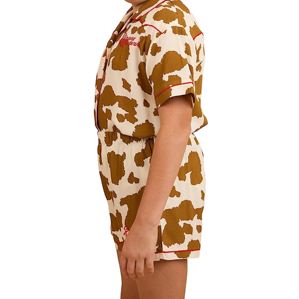 Ringers Western Kids Evadale Short Pyjama Set - White/Tan