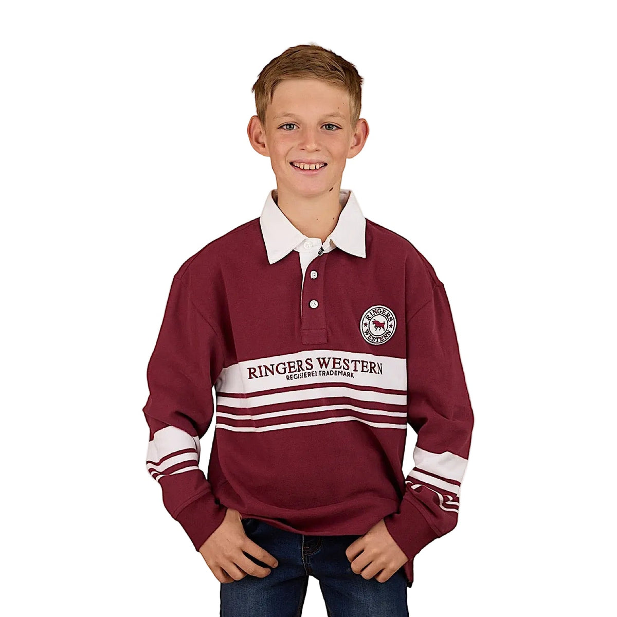 Ringers Western Kid’s Footy Roo Rugby Jersey - Burgundy