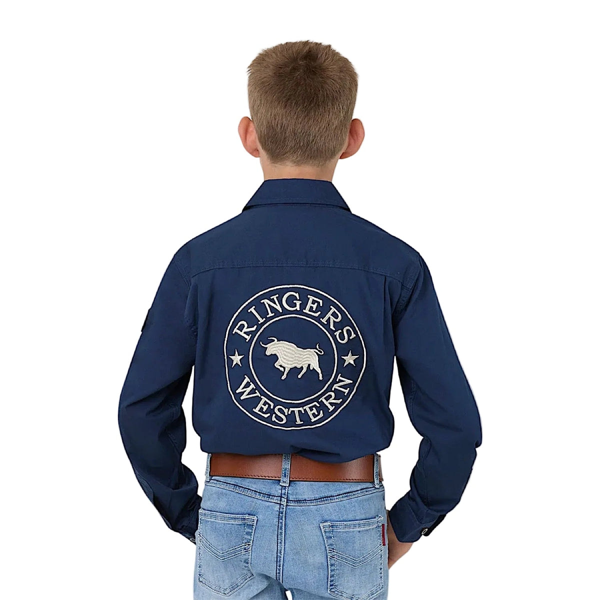 Ringers Western Kid’s Freehand Full Button Work Shirt - Navy