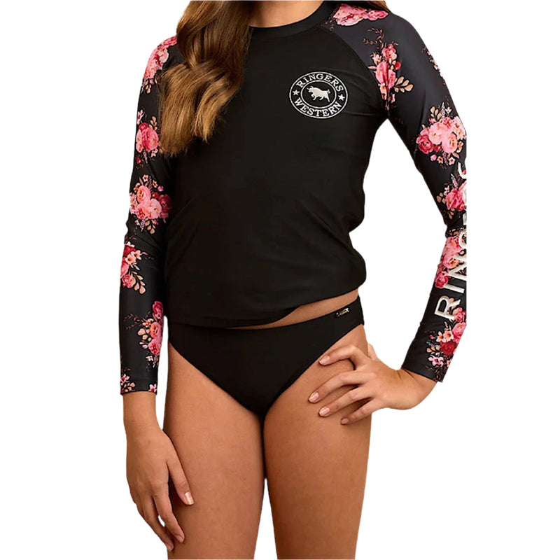 Ringers Western Kid’s May Swim Bottom - Black/Silver