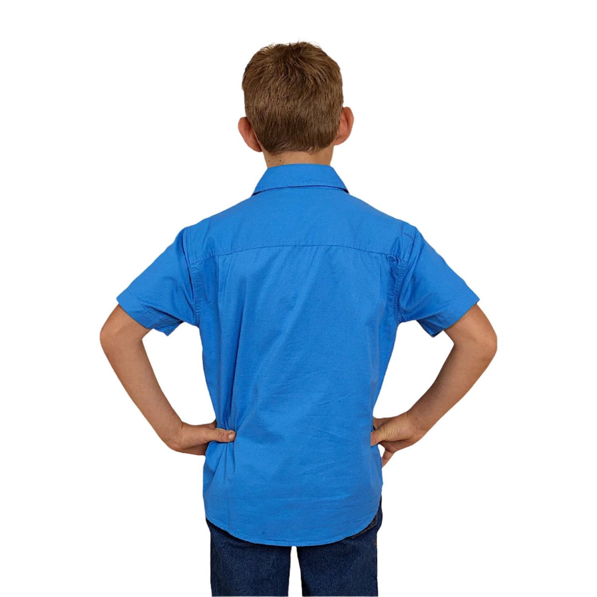 Ringers Western Kid’s Ord River Half Button Shirt - Blue