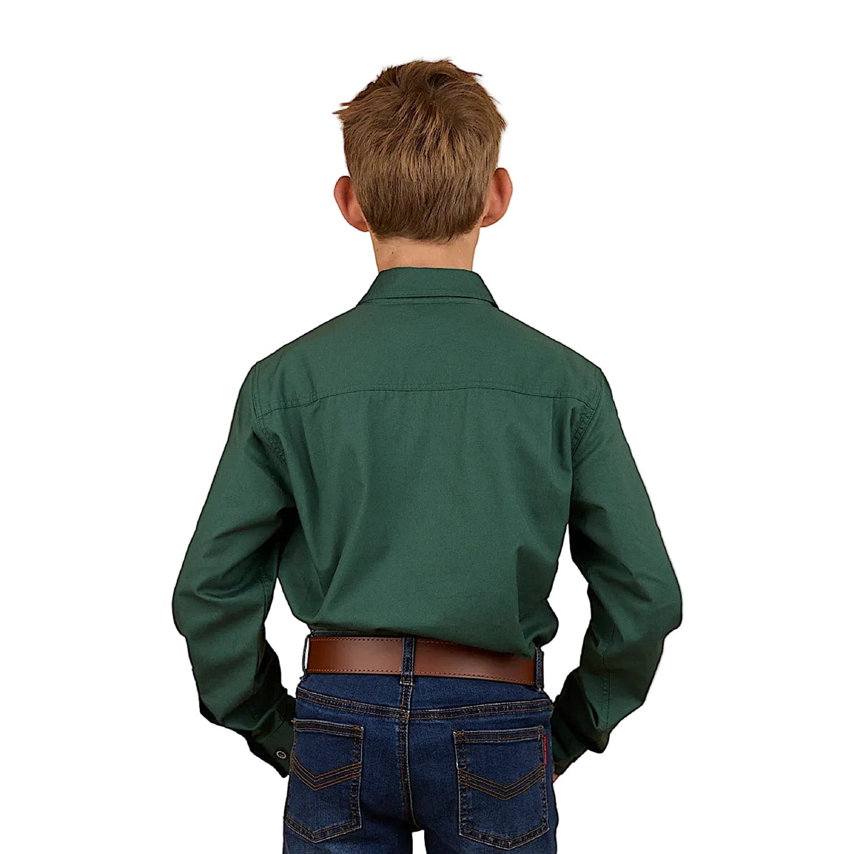 Ringers Western Kid’s Ord River Half Button Work Shirt - Pine