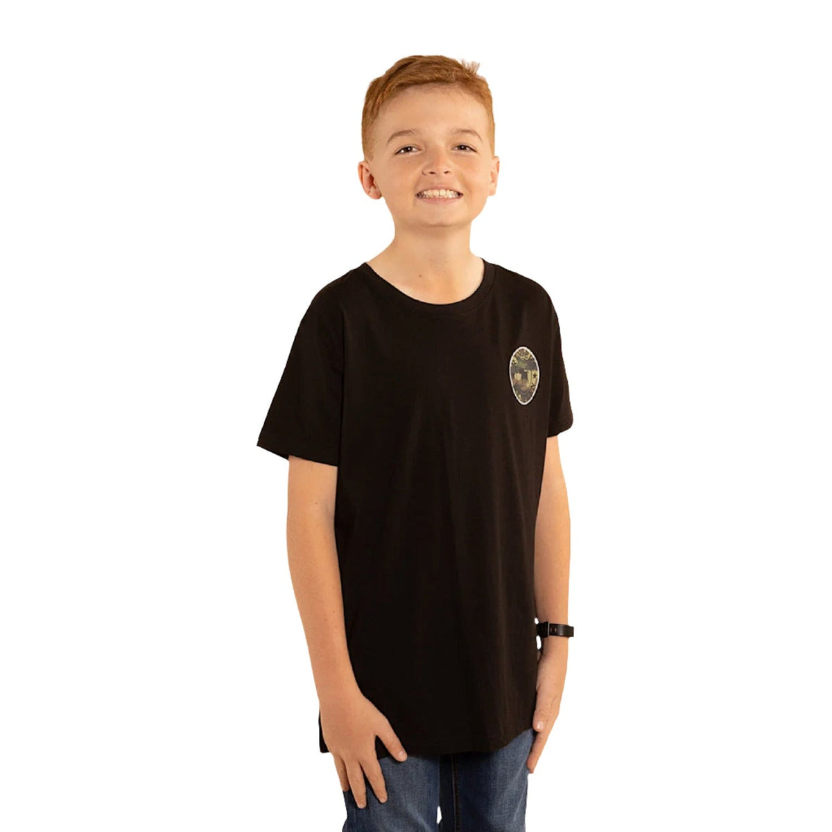 Ringers Western Kid’s Signature Bull Classic Fit T-Shirt - Black With Camo Print
