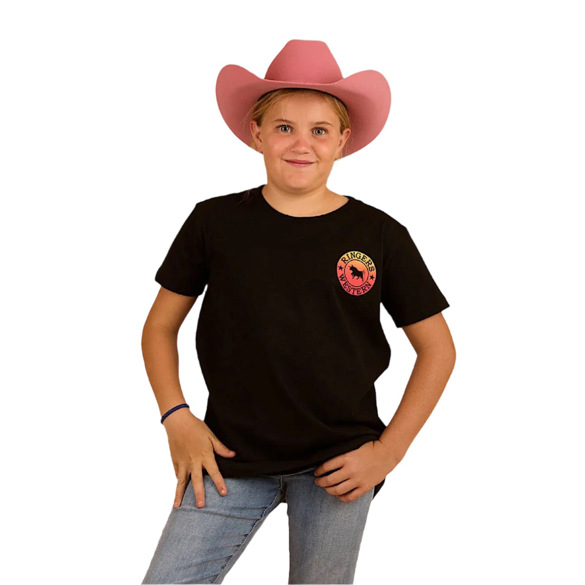 Ringers Western Kid’s Signature Bull Classic Fit T-Shirt - Black Fade