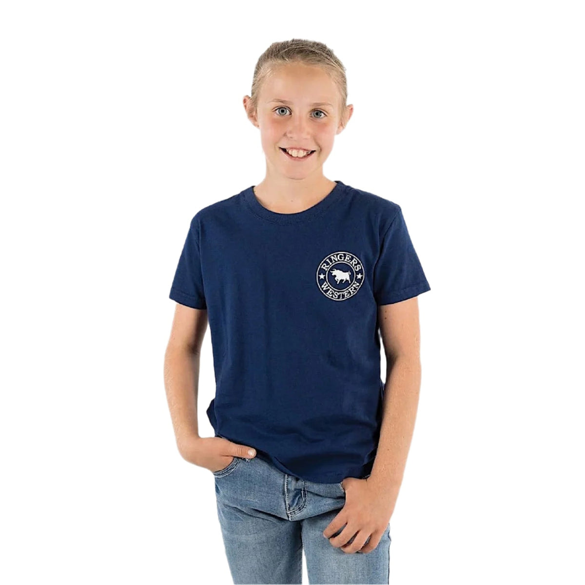 Ringers Western Kid’s Signature Bull Classic Fit T-Shirt - Navy / White