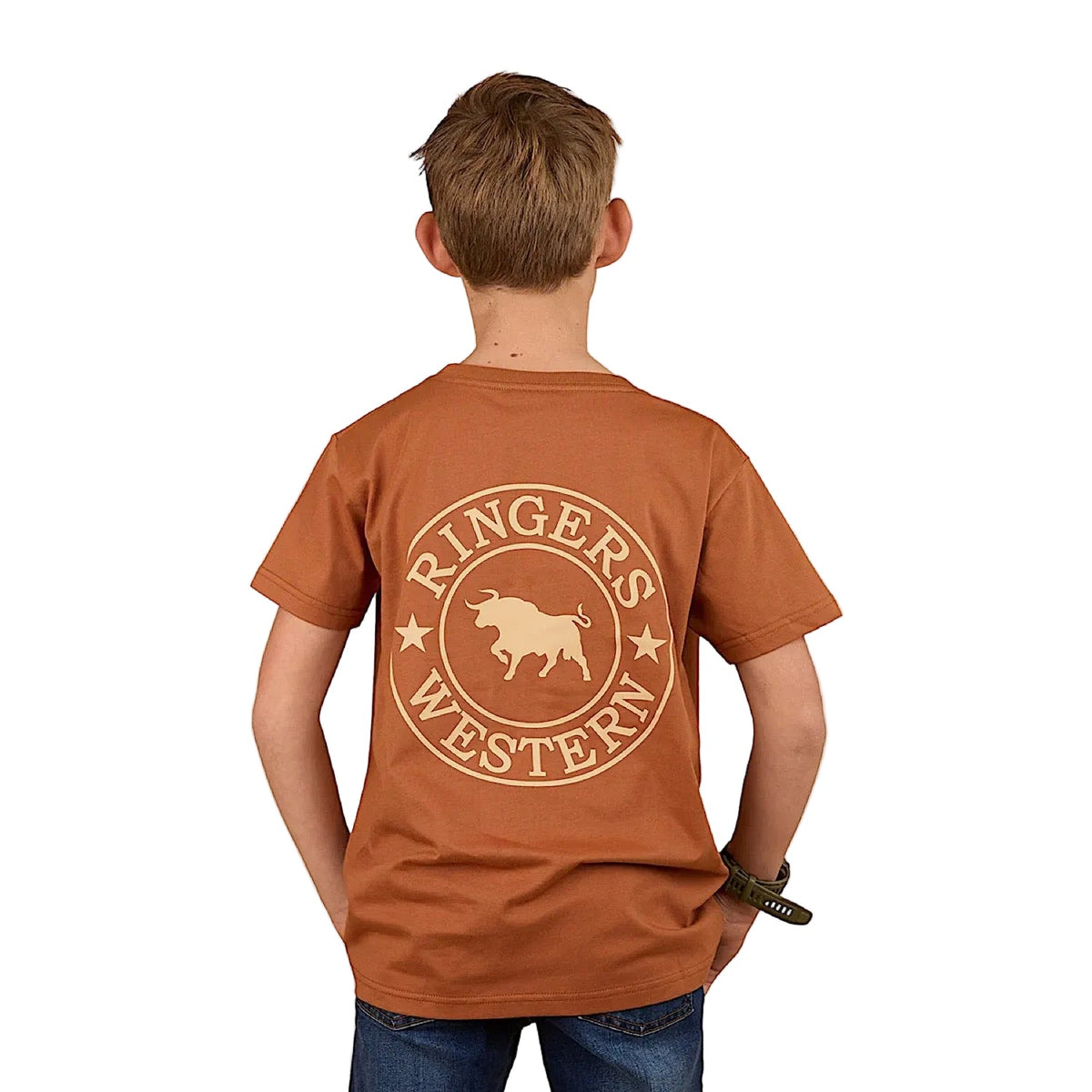 Ringers Western Kid’s Signature Bull Classic Fit T-Shirt - Tobacco/Dark Sand