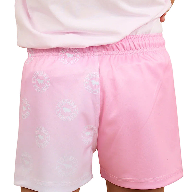 Ringers Western Kid’s Signature Bull Footy Short - Pink