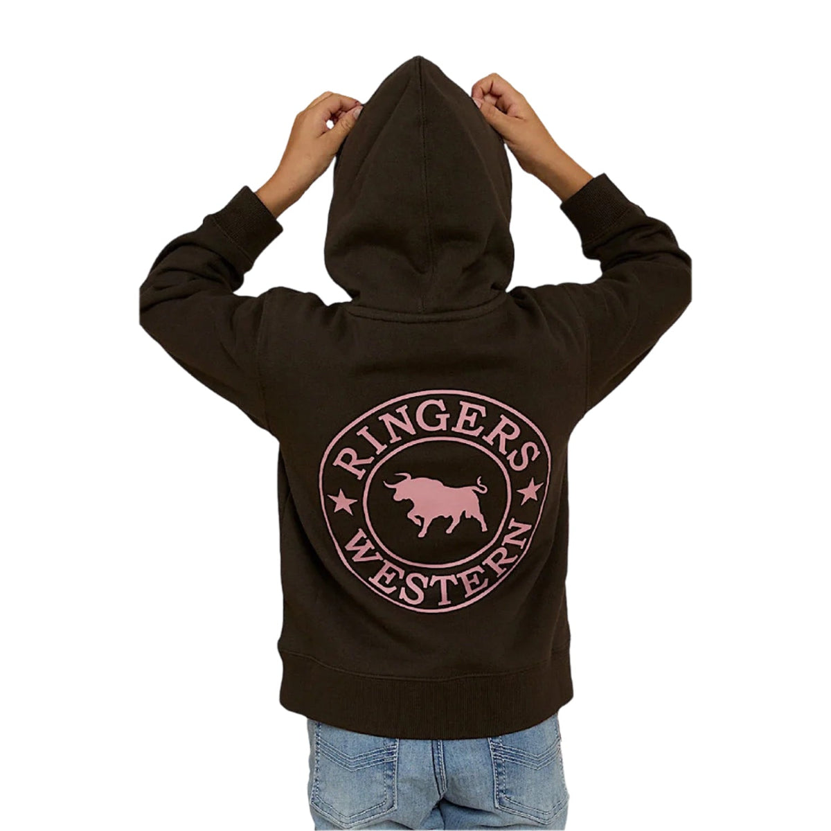 Ringers Western Kid’s Signature Bull Hoodie - Charcoal / Rosey