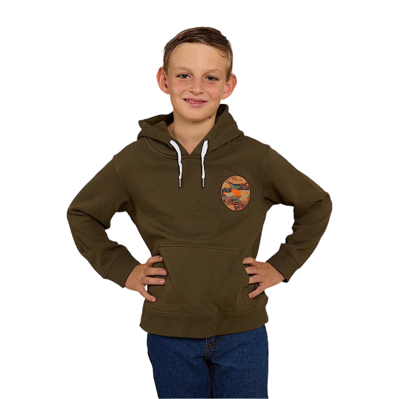 Ringers Western Kids Signature Bull Hoodie - Military Green/Camo