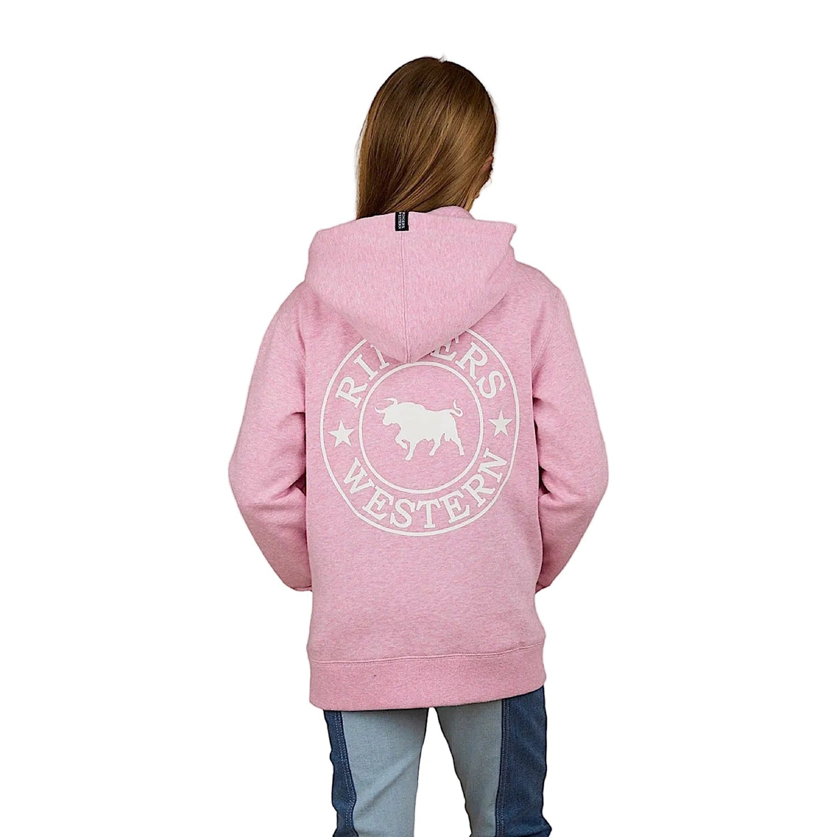 Ringers Western Kids Signature Bull Hoodie - Pink Marle