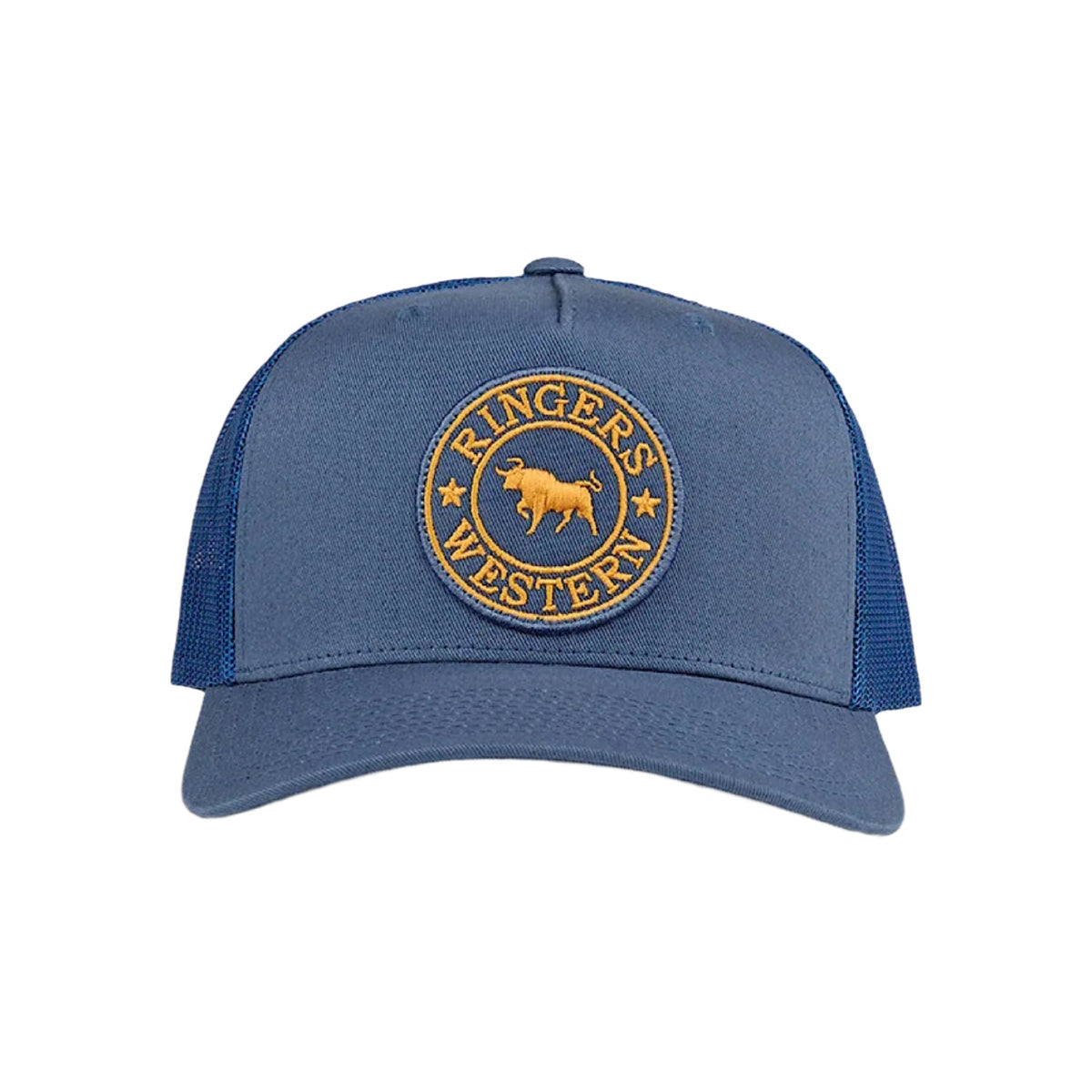 Ringers Western Signature Bull Trucker Cap - Yale Blue/Gold
