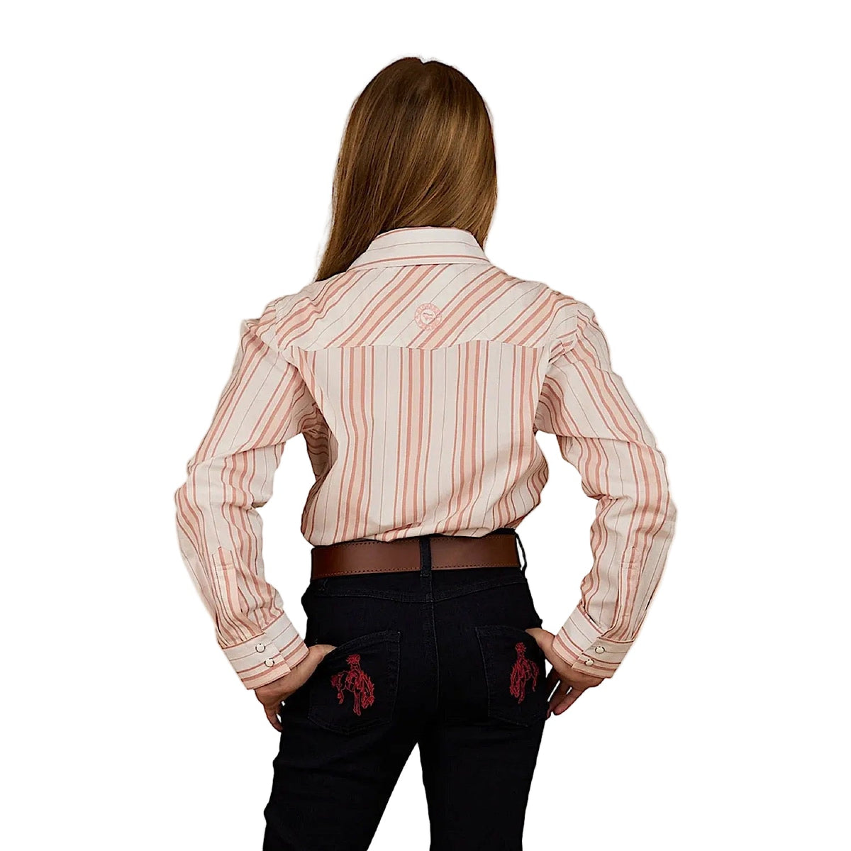 Ringers Western Kid’s Station Western Shirt - Off White/Pink