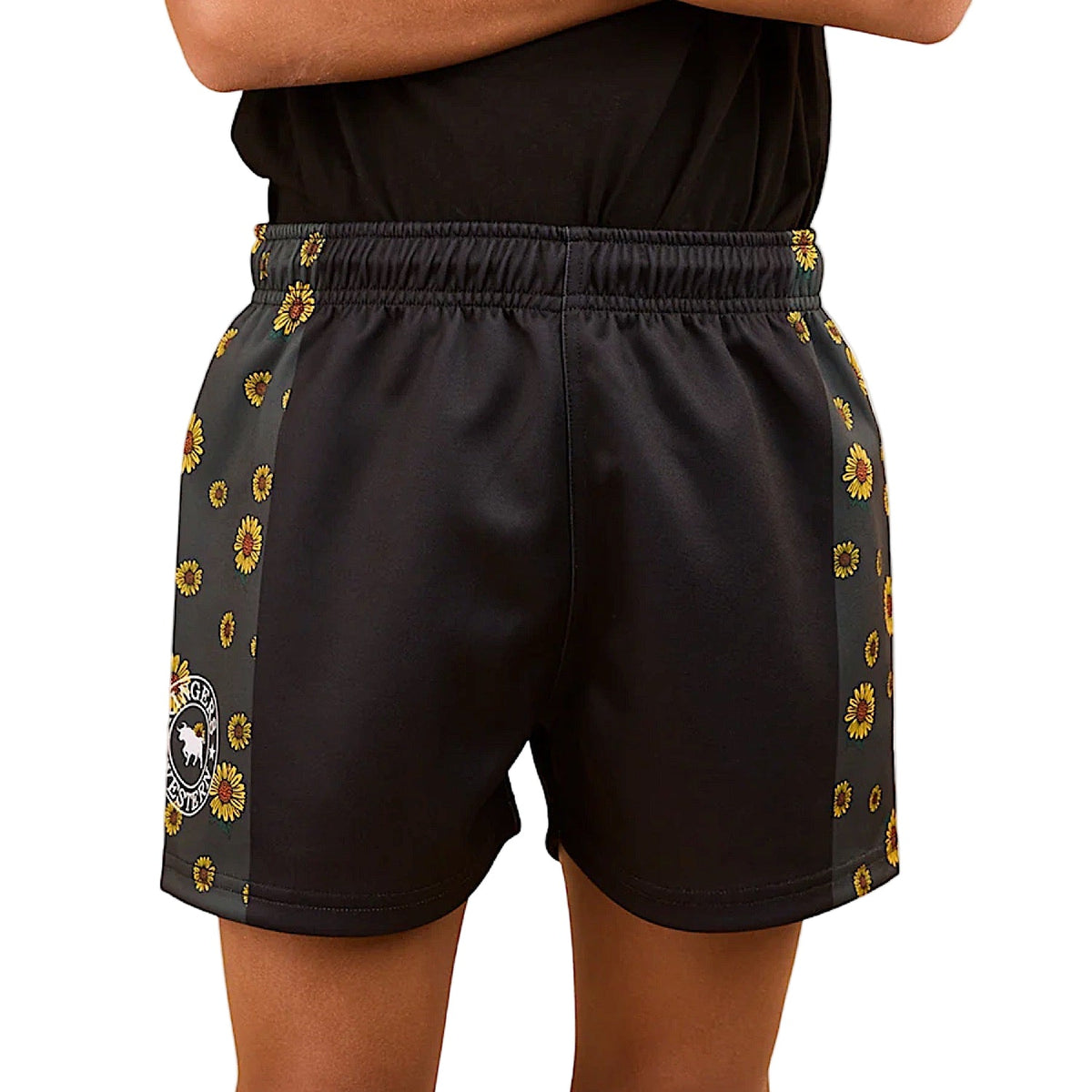 Ringers Western Kid’s Sunflower Footy Short - Black/Multi