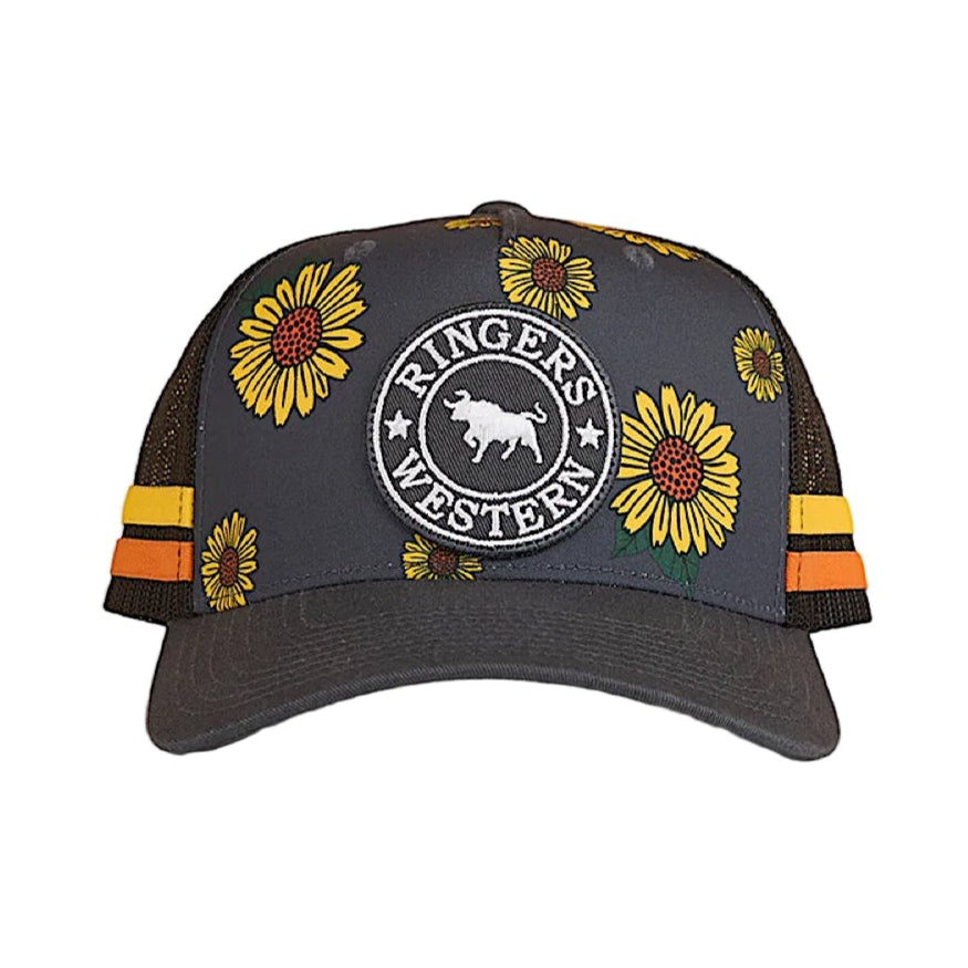 Ringers Western Kid’s Sunflower Trucker Cap - Black/Multi