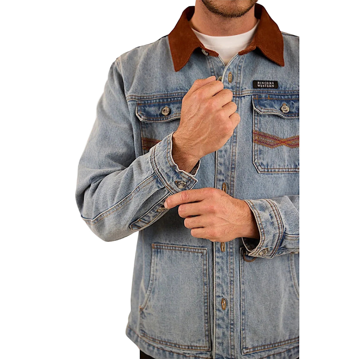 Ringers Western Men’s Bellbrae Overshirt - Light Wash Blue