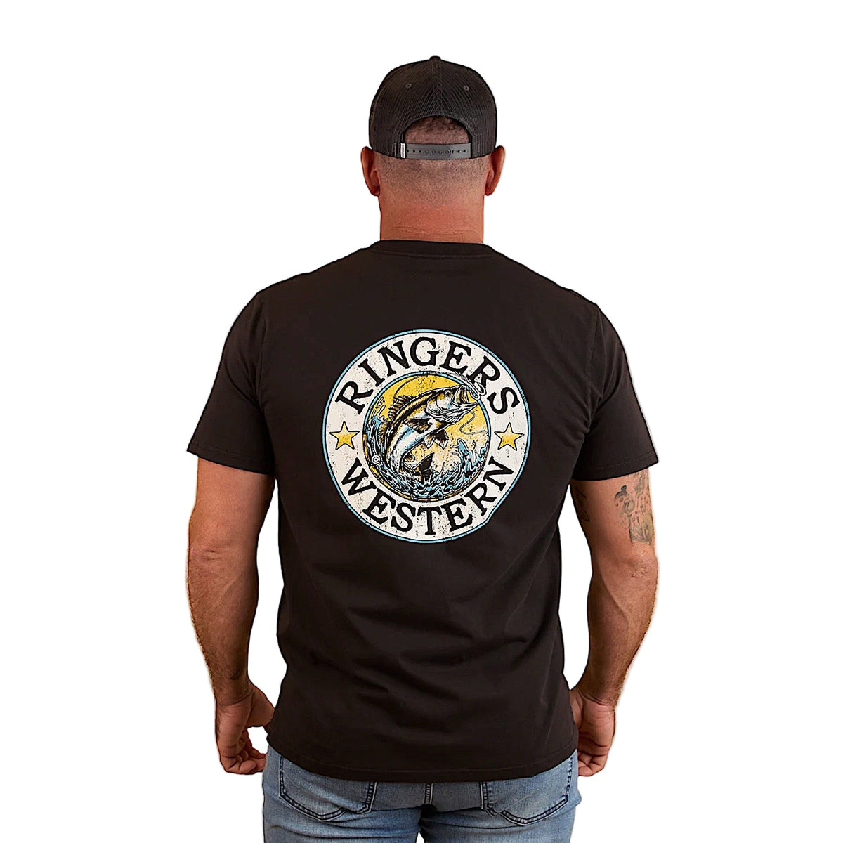 Ringers Western Men’s Big Catch Loose Fit T-Shirt - Black