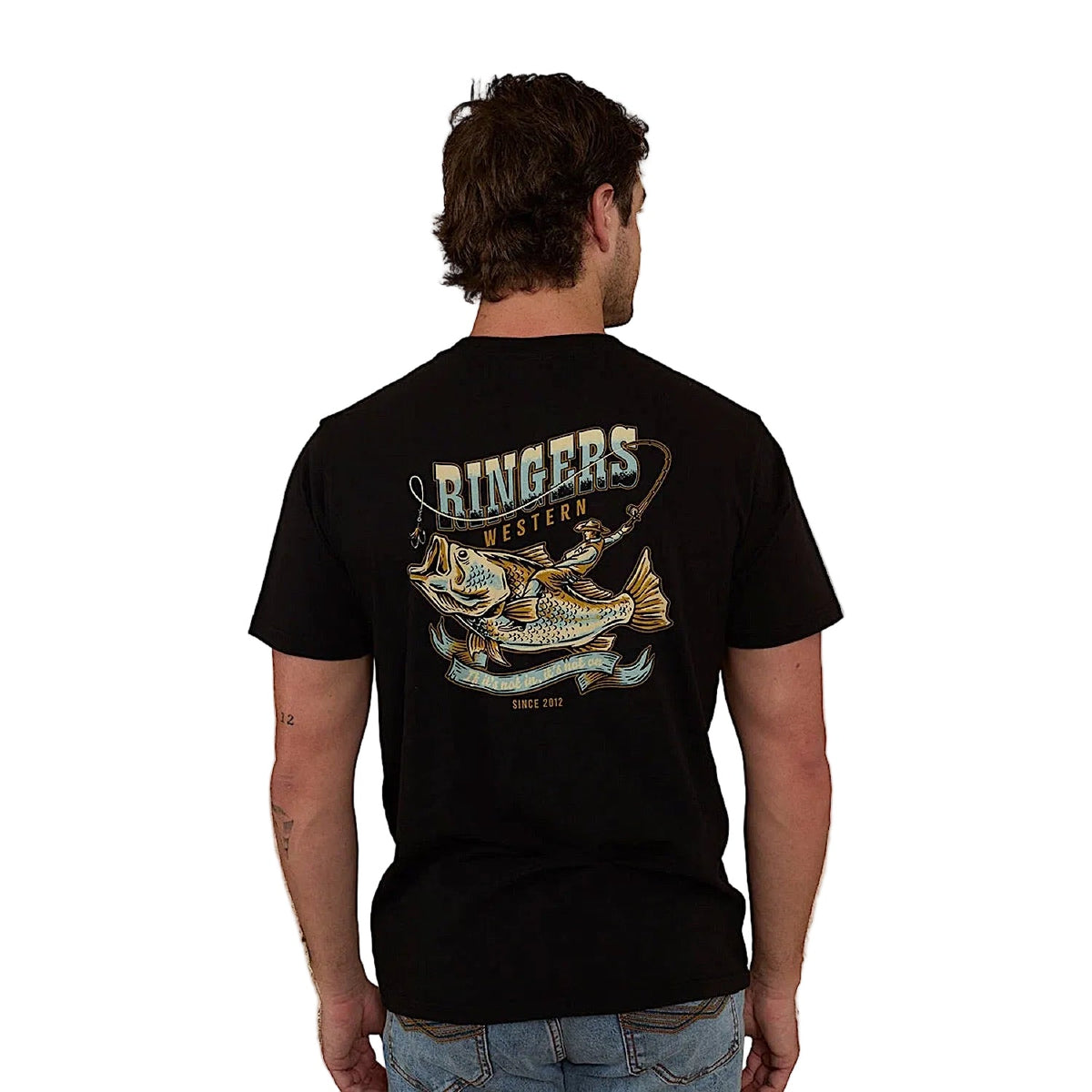 Ringers Western Men’s Buckin Barra Loose Fit T-Shirt - Black
