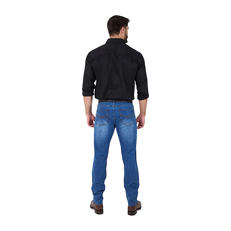 Ringers Western Men’s Burke Tapered Leg Jean - Mid Blue
