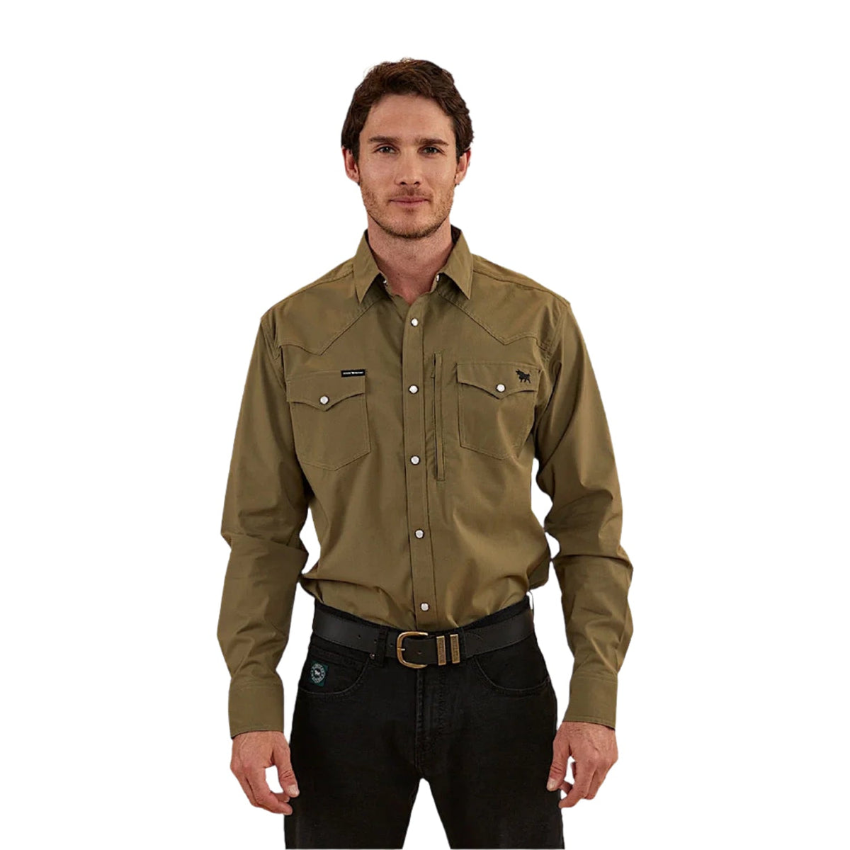 Ringers Western Men’s Dillinger Western Shirt - Military Green