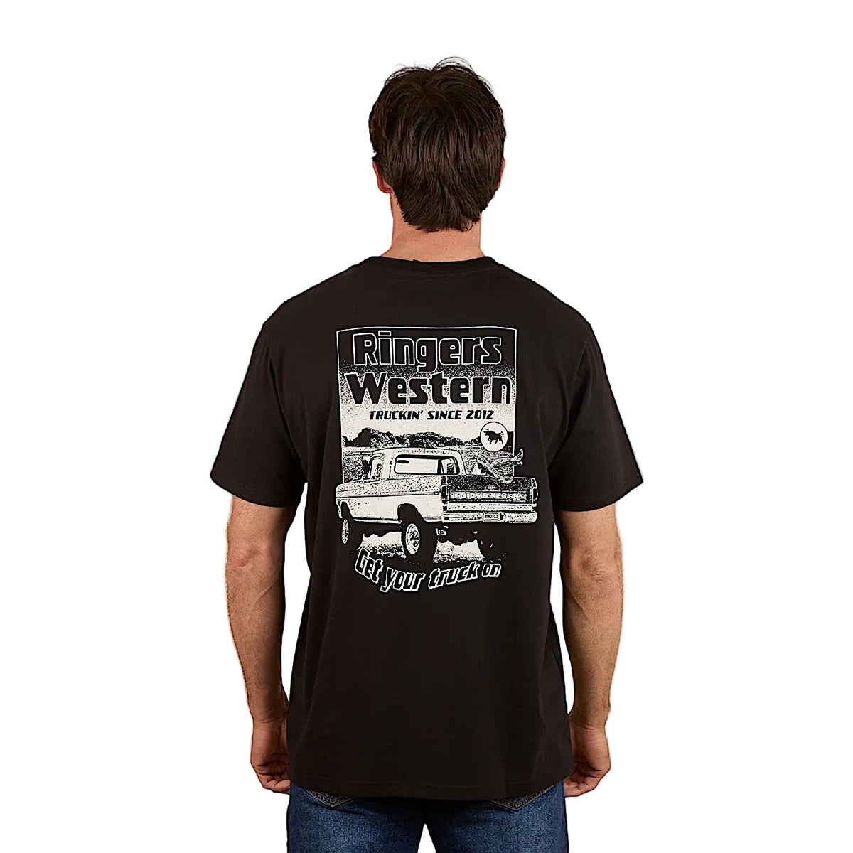 Ringers Western Mens Get Your Truck On Loose Fit T-Shirt - Black