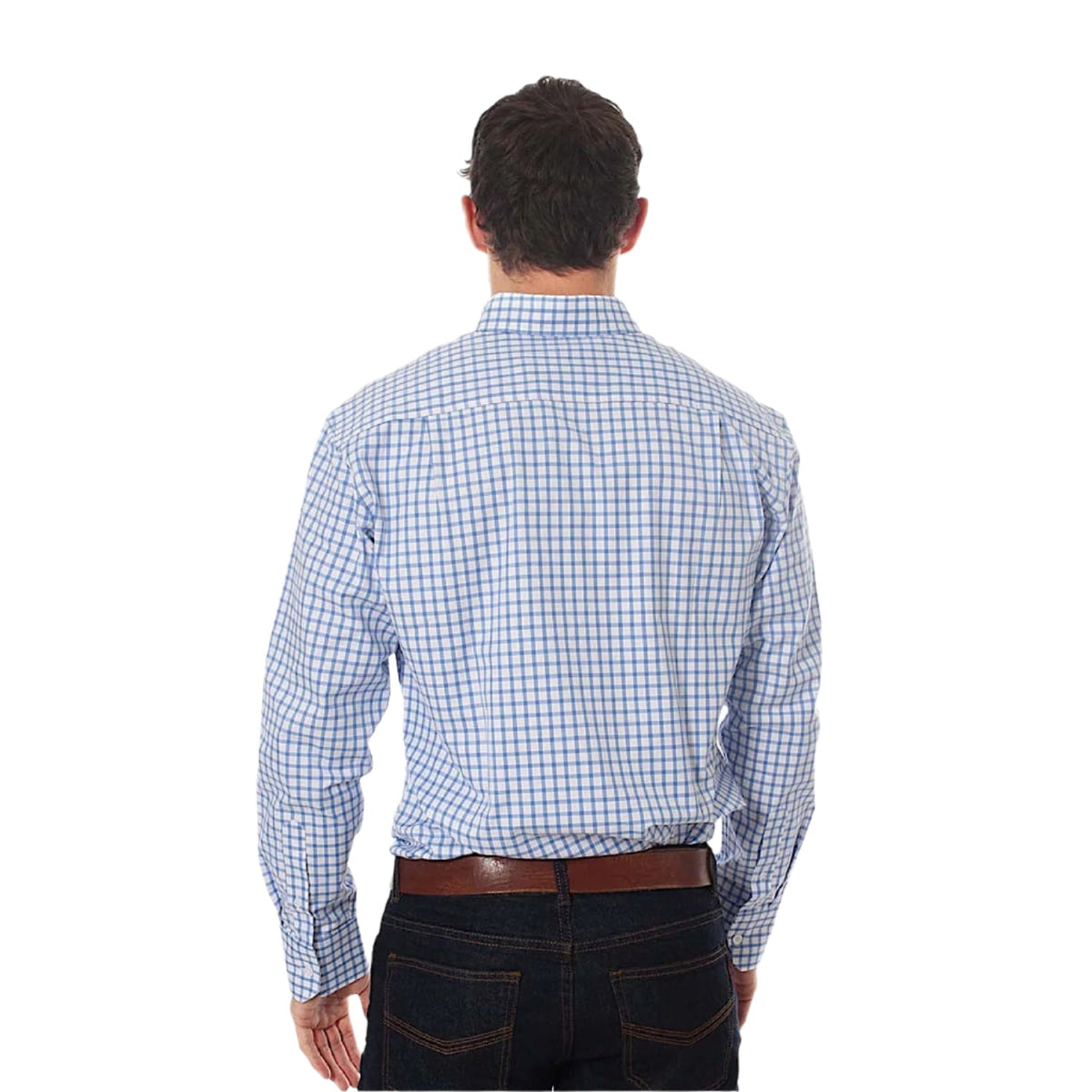 Ringers Western Men’s Heritage Check Dress Shirt - Blue / White