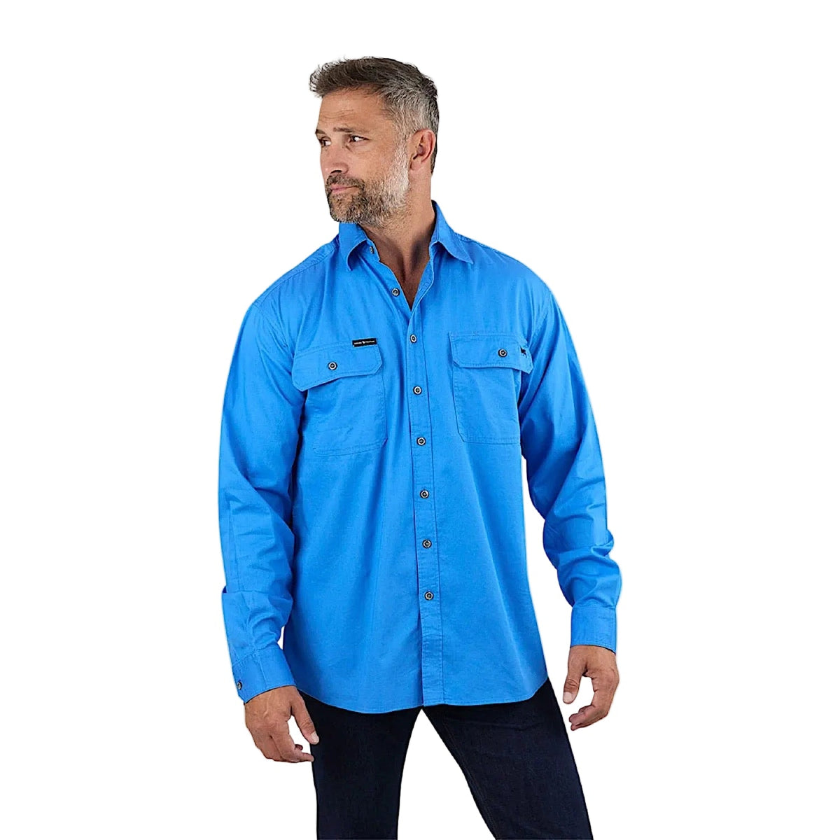 Ringers Western Men’s King River Full Button Work Shirt - Blue