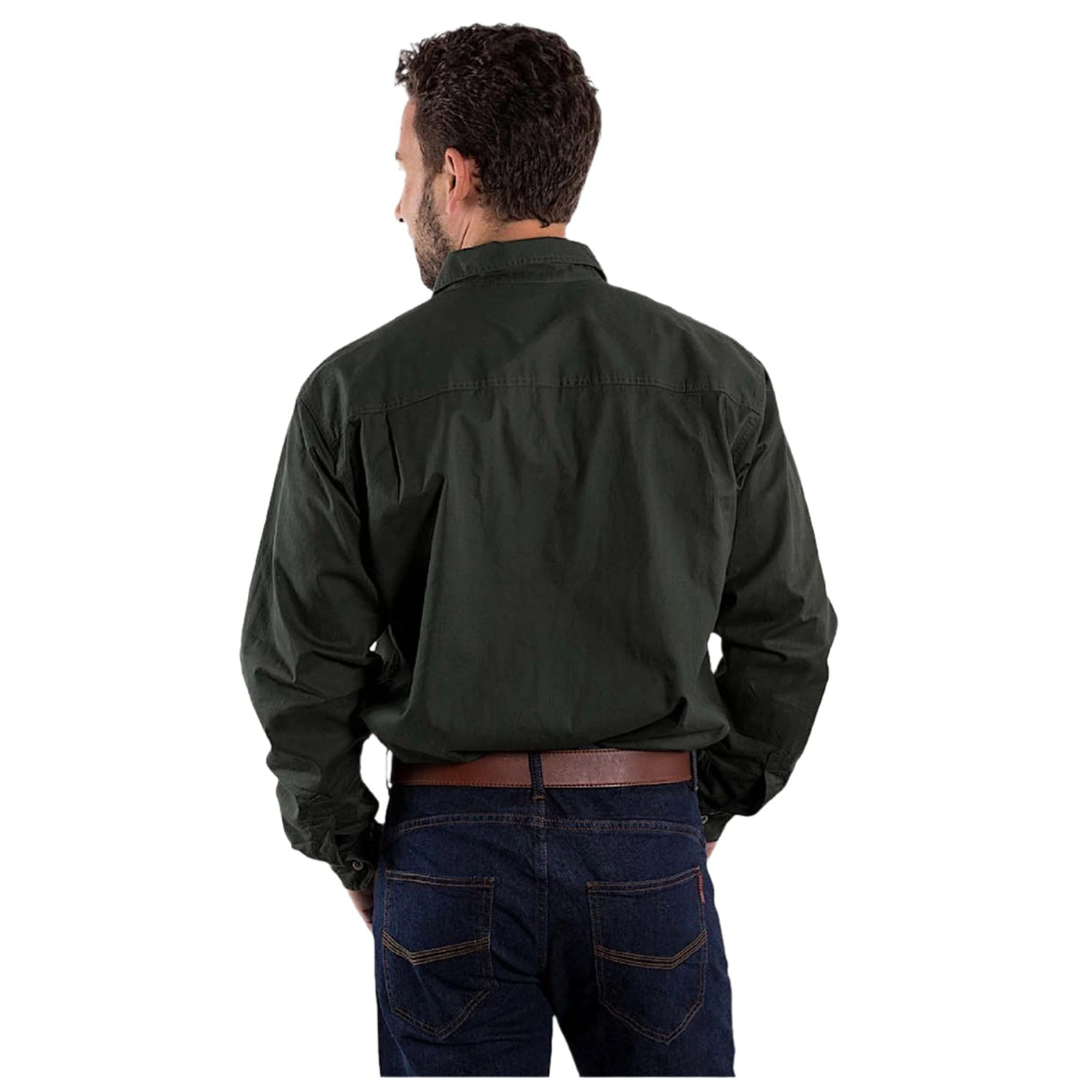 Ringers Western Men’s King River Full Button Work Shirt - Cargo Khaki